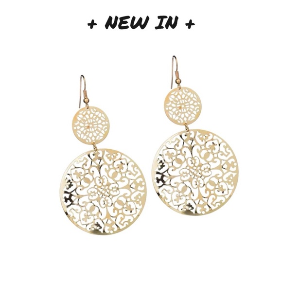 Gold dangle earrings Elegant Gold Filigree Earrings NWT - Picture 4 of 4